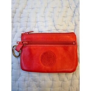 Princess Gardner Red Genuine Lambskin Leather Coin Purse Key Ring Wallet
